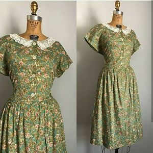 Vintage olive day dress